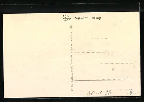 AK Liten, Obydli Svatopluka Cecha s deskou zasazenou v roce 1925