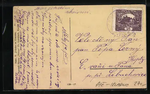 AK Vrané u Slaného, Skola, Kostelni ulice, Zámek