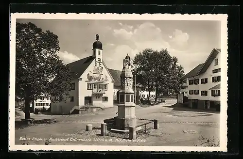 AK Grönenbach i. Allgäu, Marktplatz mit Kirche