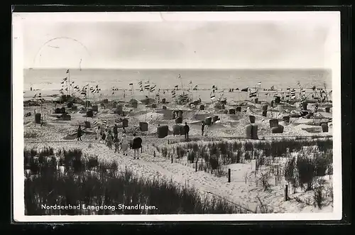 AK Langeoog, Strandleben mit Strandkörben