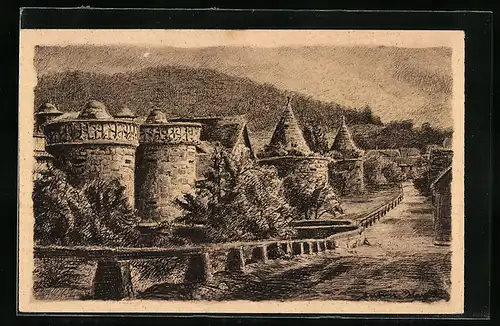 Künstler-AK Büdingen, Partie am Lohsteg