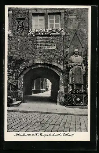 AK Bleicherode a. H., Kriegerdenkmal am Rathaus