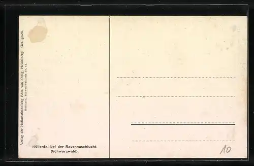 Künstler-AK Heinrich Hoffmann: Höllental /Schwarzwald, Ortspartie bei der Ravennaschlucht