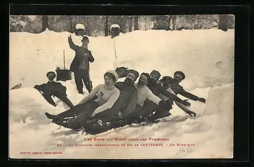 AK Schlittenfahrer in den Pyrenäen