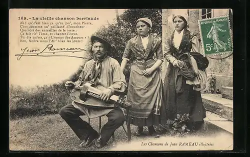 AK Mann mit Drehleier