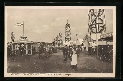 AK Hannover, 9. Deutsch. Sängerbundesfest 1924, Festplatz