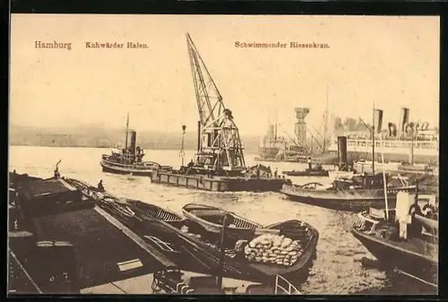 AK Hamburg, Kuhwärder Hafen, Schwimmender Riesenkran