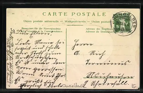 AK Churwalden, Ortsansicht mit Kirche, Bergschuh