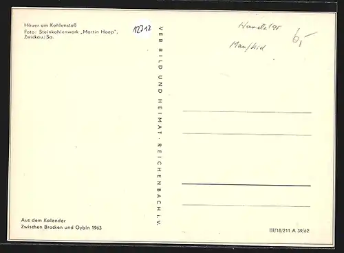 AK Häuer am Kohlenstoss im Steinkohlenwerk Martin Hoop