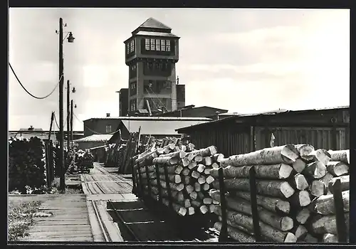 AK Oelsnitz, Bergbaumuseum Karl Liebknecht-Schacht, Holztransport zum Schacht