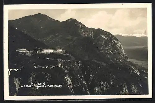 AK Hochzirl, Panorama mit Martinswand und Martinsbichl