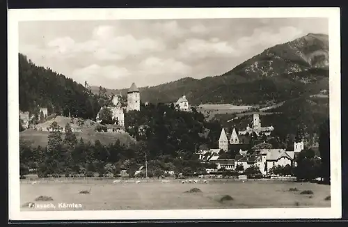 AK Friesach /Kärnten, Teilansicht mit Bergen