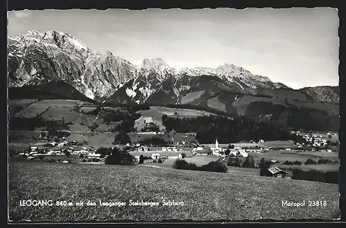 AK Leogang, Teilansicht mit den Leoganger Steinbergen