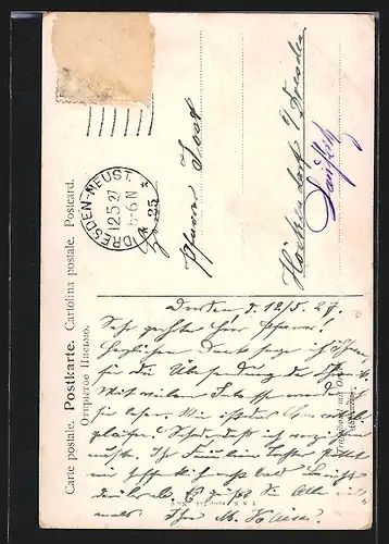 Künstler-AK Trafoi, Ortsansicht mit Ortler