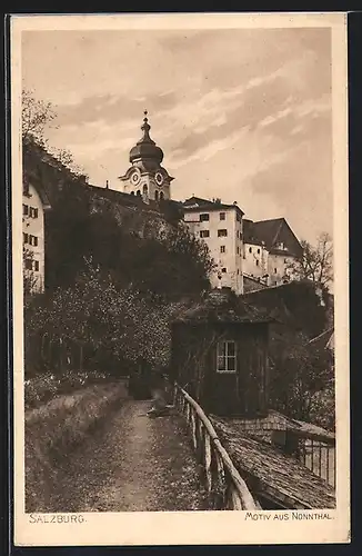 AK Salzburg, Teilansicht mit Turm