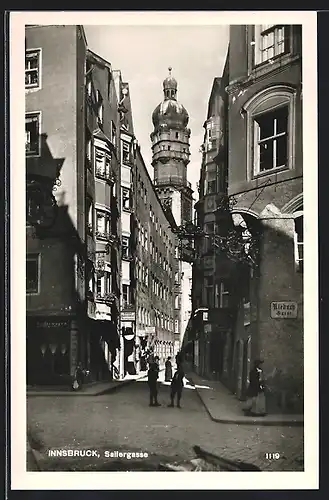 AK Innsbruck, Die Sallergasse, Ecke Kiebach-Gasse