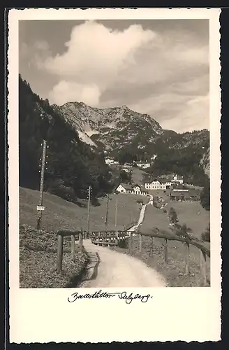 AK Hallstatt, Ansicht des Hallstätter Salzberges, Ortsansicht