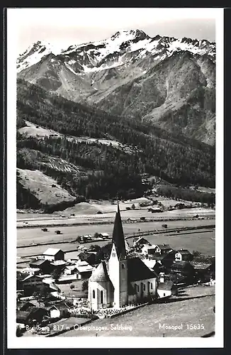 AK Bramberg am Wildkogel, Ansicht des Ortes im Oberpinzgau mit Kirche