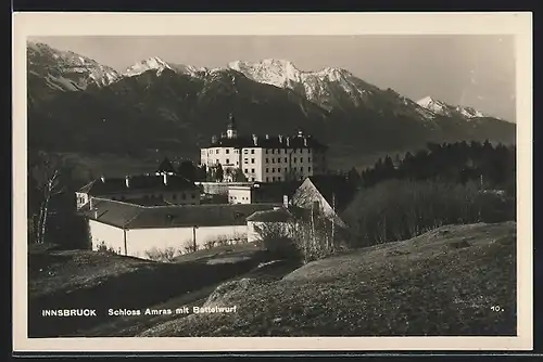 AK Innsbruck, Schloss Amras mit Bettelwurf
