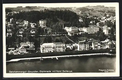 AK Gmunden, Esplanade mit Hotel Bellevue