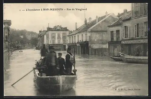 AK Bas-Meudon, L`Inondation, Rue de Vaugirard