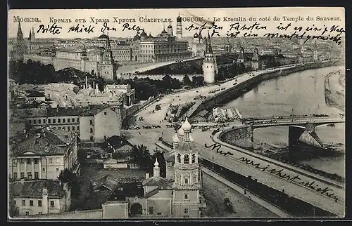 AK Moscou, Le Kremlin du coté de Temple du Sauveur