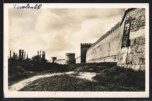 AK Smolensk, Blick entlang der Stadtmauer