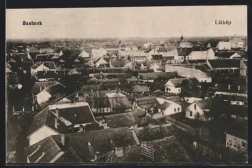 AK Szolnok, Látkép, Blick über die Dächer der Stadt