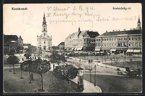 AK Kecskemét, Szabadság-tér, Freiheitsplatz