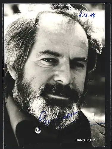 AK Schauspieler Hans Putz mit weissem Vollbart, mit original Autograph
