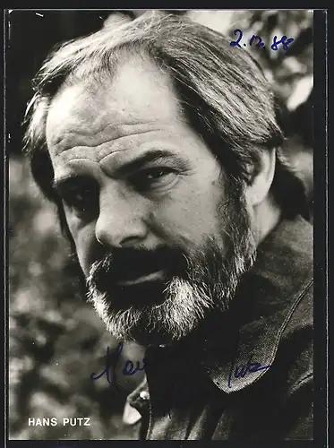 AK Schauspieler Hans Putz im Hemd, mit original Autograph