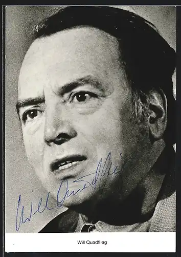 AK Schauspieler Will Quadflieg schaut entsetzt, mit original Autograph