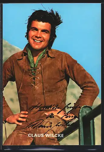 AK Schauspieler Claus Wilcke als Percy Stuart, mit original Autograph