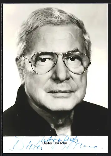 AK Schauspieler Dieter Borsche mit Brille, mit original Autograph