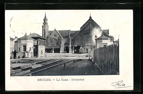 AK Bruges, La gare, Intérieur