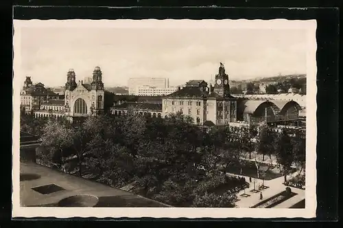 AK Prag / Praha, Blick auf den Hauptbahnhof
