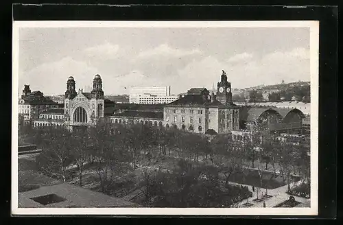 AK Prag / Praha, Blick auf den Hauptbahnhof