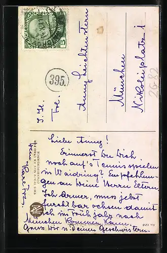 AK Tennis, Mädchen mit Tennisschläger