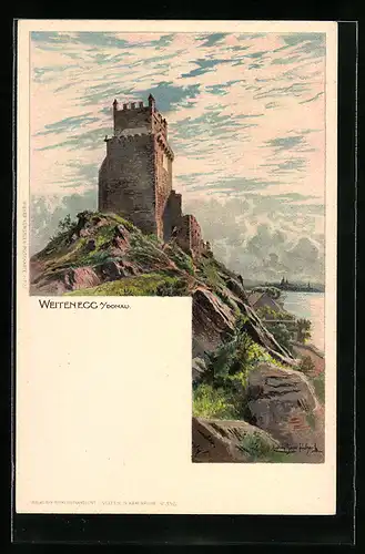 Künstler-AK Ludwig Hans Fischer: Burg Weitenegg an der Donau