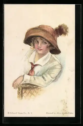 Künstler-AK Alice Luella Fidler: American Girl No. 42