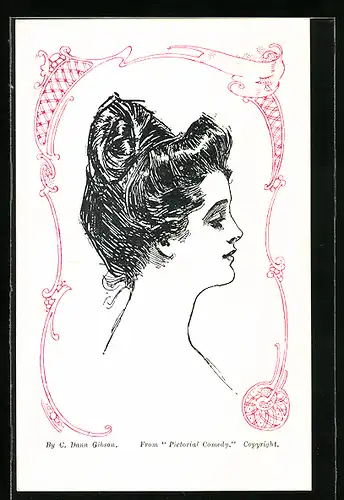 Künstler-AK Charles Dana Gibson: Dame mit Hochsteckfrisur