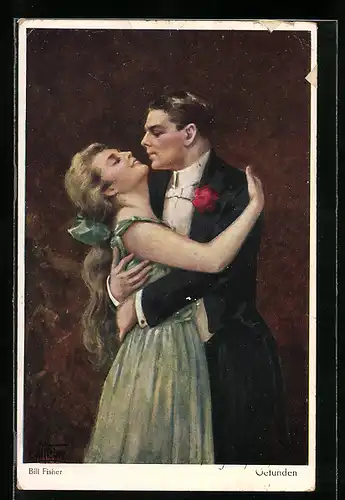 Künstler-AK Bill Fisher: Gefunden, Paar umarmt sich