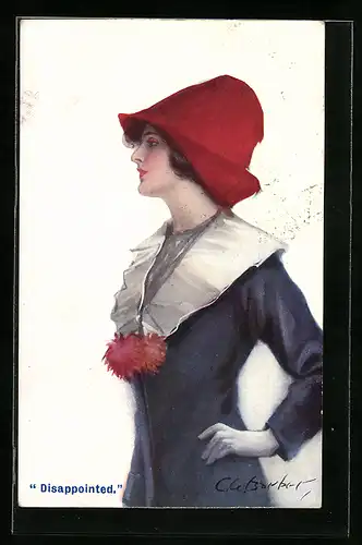 Künstler-AK Court Barber: Disappointed, Enttäuschte junge Frau