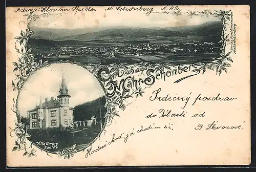 AK Mähr. Schönberg, Villa Emmy Zautke, Panorama