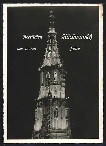 AK Bern, Münster bei Nacht