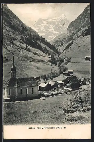 AK Isenthal, Ortsansicht mit Kirche und Urirotstock