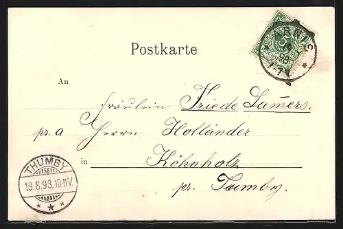 AK Arnis, Ortspartie mit Windmühle, Strassenpartie, Uferpartie