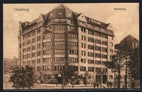 AK Hamburg, Weserburg mit Geschäftshaus