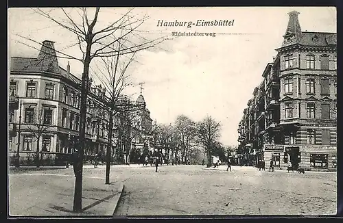 AK Hamburg-Eimsbüttel, Strasse Eidelstedterweg mit Restaurant