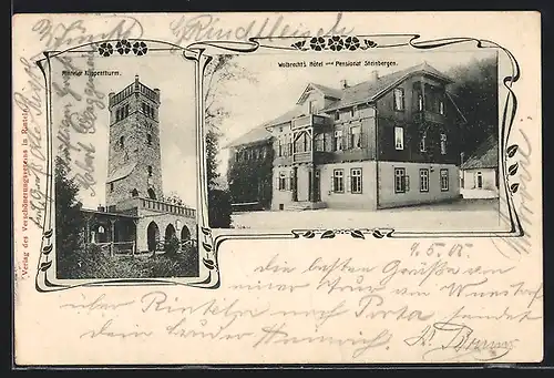 AK Rinteln, Hotel Wolbrecht und Pensionat Steinbergen, Rinteler Klippenturm